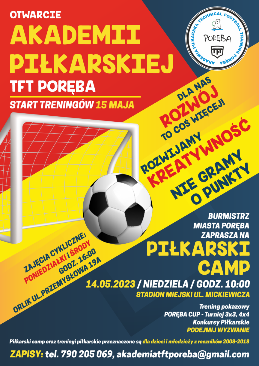 Plakat Akademia Pilkarska TFT Poreba